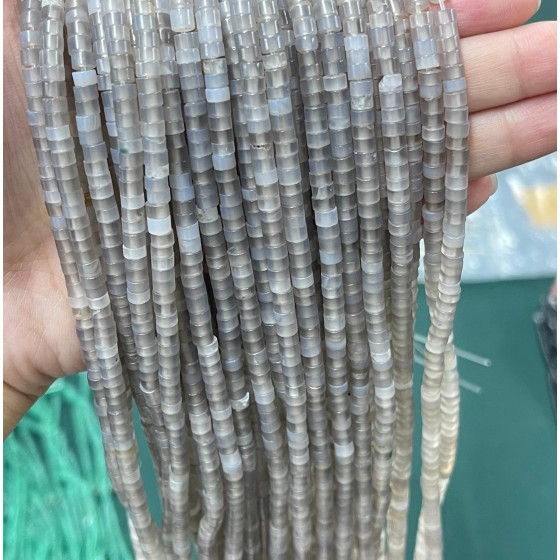 No_2234_Natural Gray Agate Disc (heishi) Spacer Beads_4*2mm_(Sold Per Strand)
