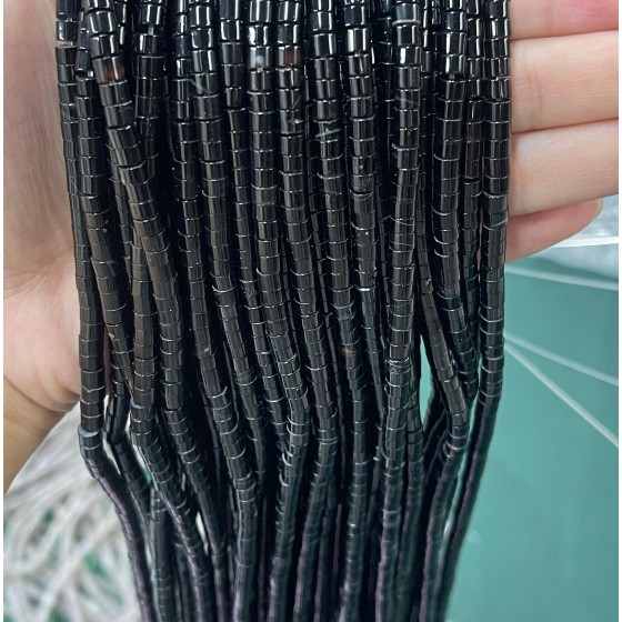 No_2235_Natural Black Agate Disc (heishi) Spacer Beads_4*2mm_(Sold Per Strand)