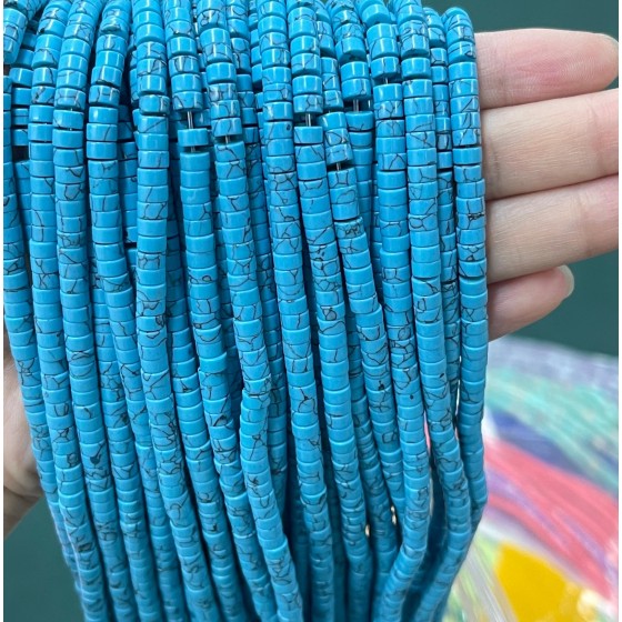 No_2239_Synthetic Blue Turquoise Disc (heishi) Spacer Beads_4*2mm_(Sold Per Strand)