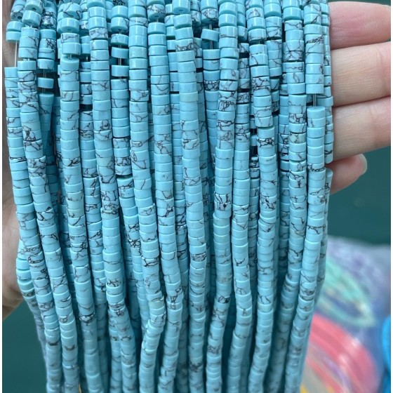 No_2240_Synthetic Light Green Turquoise Disc (heishi) Spacer Beads_4*2mm_(Sold Per Strand)