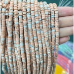 No_2241_Synthetic Orange Pink Imperial Jasper Disc (heishi) Spacer Beads_4*2mm_(Sold Per Strand)