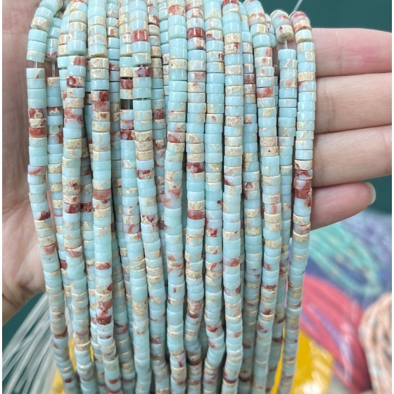 No_2242_Synthetic Shoushan Stone Disc (heishi) Spacer Beads_4*2mm_(Sold Per Strand)