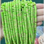 No_2243_Synthetic Grass Green Serpentine Disc (heishi) Spacer Beads_4*2mm_(Sold Per Strand)