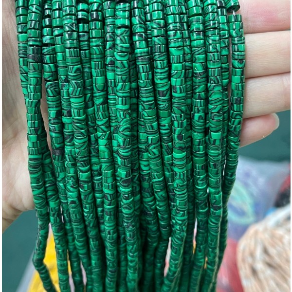 No_2244_Synthetic Malachite Disc (heishi) Spacer Beads_4*2mm_(Sold Per Strand)