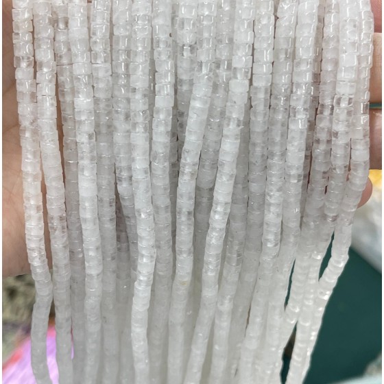 No_2249_Natural White Crystal Disc (heishi) Spacer Beads_4*2mm_(Sold Per Strand)