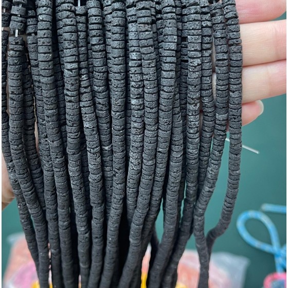 No_2254_Natural Volcanic Stone Disc (heishi) Spacer Beads_4*2mm_(Sold Per Strand)