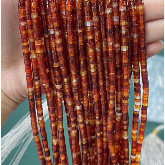 No_2260_Natural Red Agate Disc (heishi) Spacer Beads_4*2mm_(Sold Per Strand)