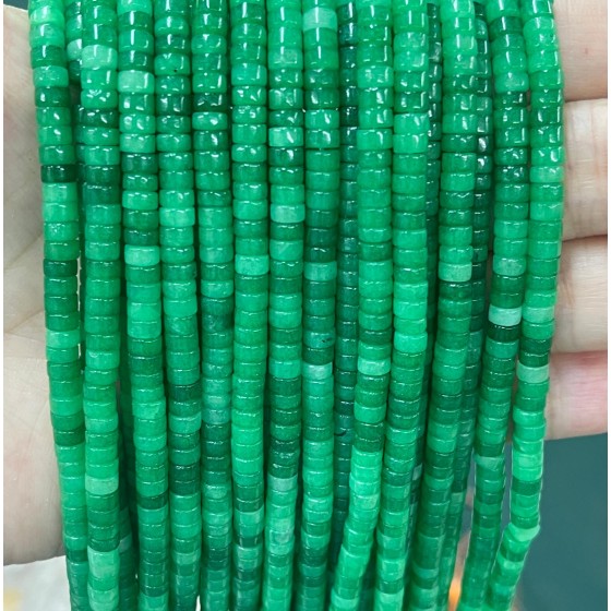 No_2263_Enhanced Dry Green Jadedisc (heishi) Spacer Beads_4*2mm_(Sold Per Strand)