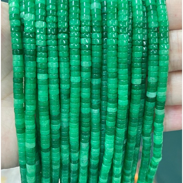 No_2263_Enhanced Dry Green Jadedisc (heishi) Spacer Beads_4*2mm_(Sold Per Strand)