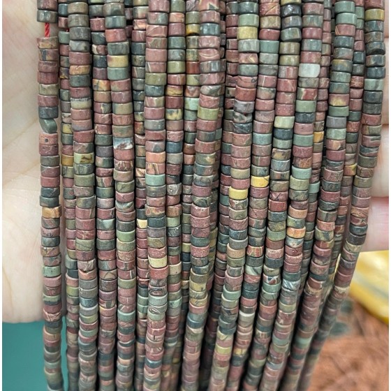 No_2272_Natural Red Turquoise Disc (heishi) Spacer Beads_4*2mm_(Sold Per Strand)