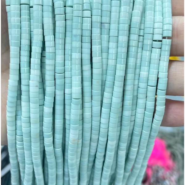 No_2280_Synthetic Light Blue Stone Disc (heishi) Spacer Beads_4*2mm_(Sold Per Strand)
