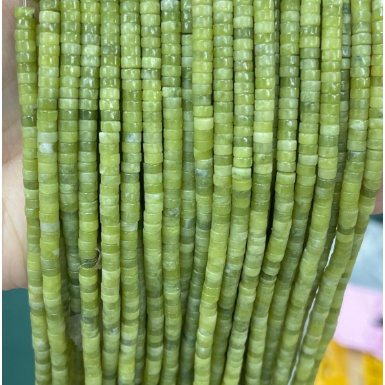 No_2282_Natural Southern Jade Disc (heishi) Spacer Beads_4*2mm_(Sold Per Strand)
