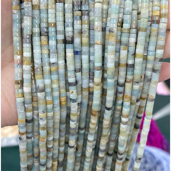 No_2294_Natural Amazonite Disc (heishi) Spacer Beads_4*2mm_(Sold Per Strand)