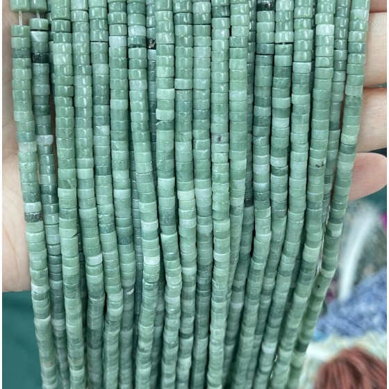 No_2296_Natural Lushan Jade Disc (heishi) Spacer Beads_4*2mm_(Sold Per Strand)