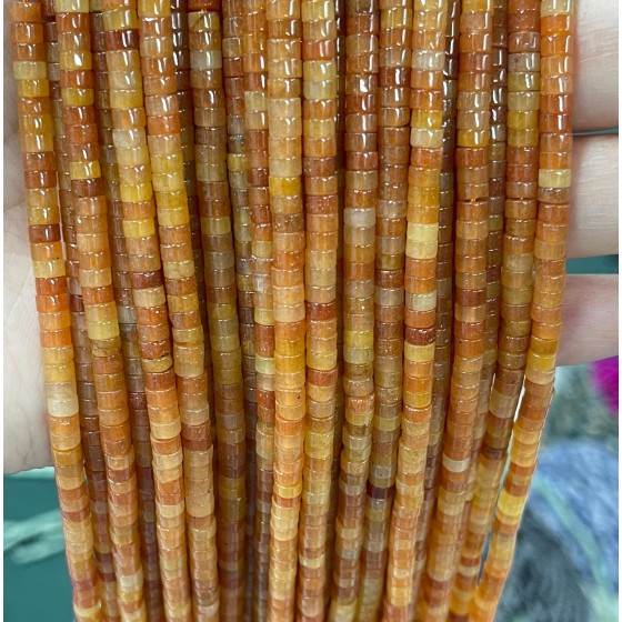 No_2298_Natural Red Aventurine Disc (heishi) Spacer Beads_4*2mm_(Sold Per Strand)