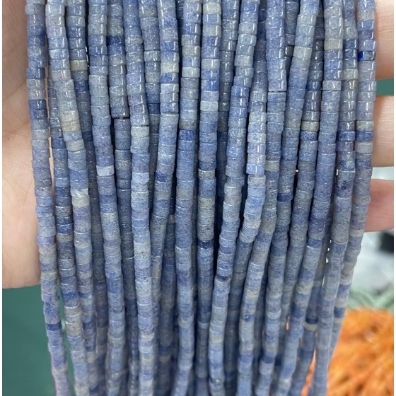No_2299_Natural Blue Aventurine Disc (heishi) Spacer Beads_4*2mm_(Sold Per Strand)