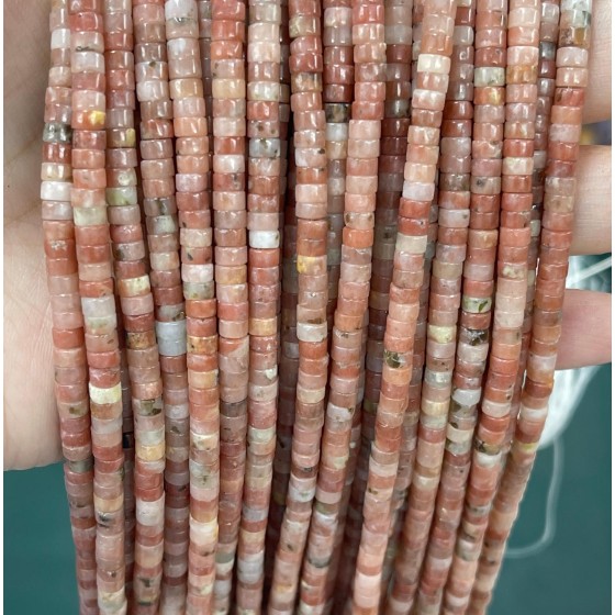 No_2306_Natural Red Cotton Agate Disc (heishi) Spacer Beads_4*2mm_(Sold Per Strand)