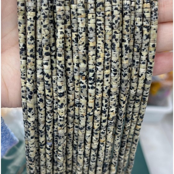 No_2311_Natural Dalmation Jasper Disc (heishi) Spacer Beads_4*2mm_(Sold Per Strand)