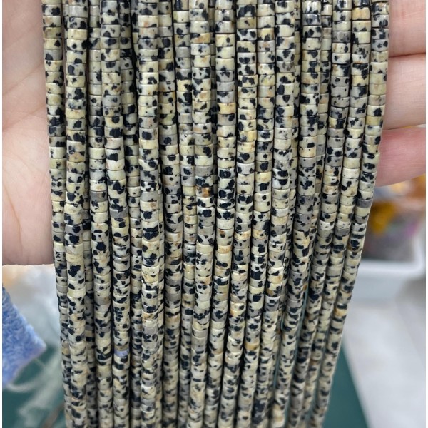 No_2311_Natural Dalmation Jasper Disc (heishi) Spacer Beads_4*2mm_(Sold Per Strand)