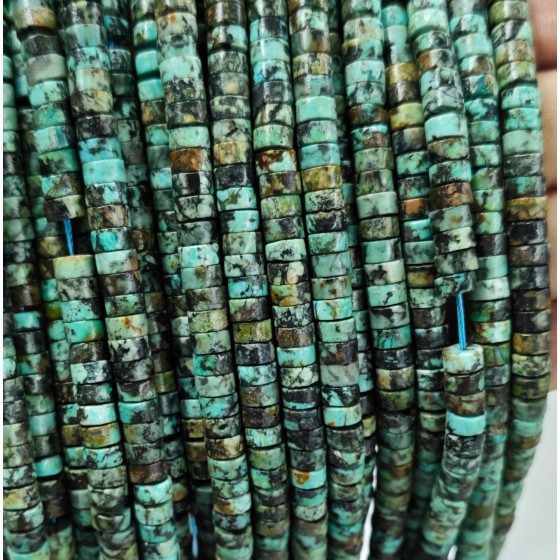 No_2325_Natural African Turquoise Disc (heishi) Spacer Beads_6*3mm_(Sold Per Strand)