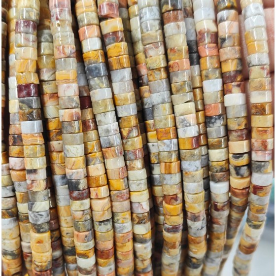 No_2327_Natural Crazy Agate Disc (heishi) Spacer Beads_6*3mm_(Sold Per Strand)
