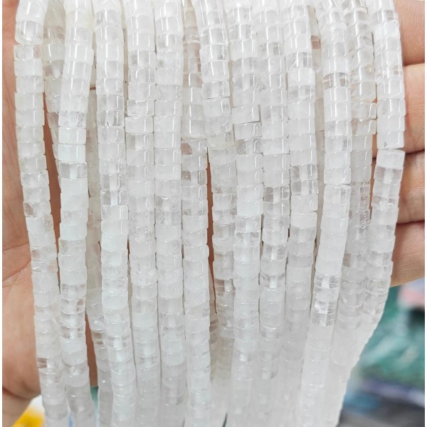No_2329_Natural White Crystal Disc (heishi) Spacer Beads_6*3mm_(Sold Per Strand)
