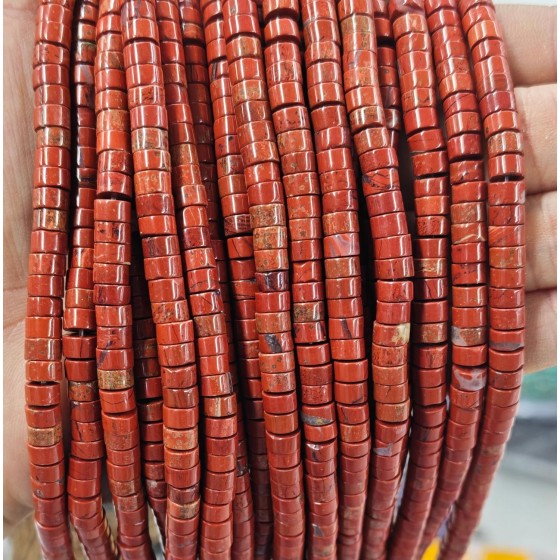 No_2336_Natural Red Jasper Disc (heishi) Spacer Beads_6*3mm_(Sold Per Strand)