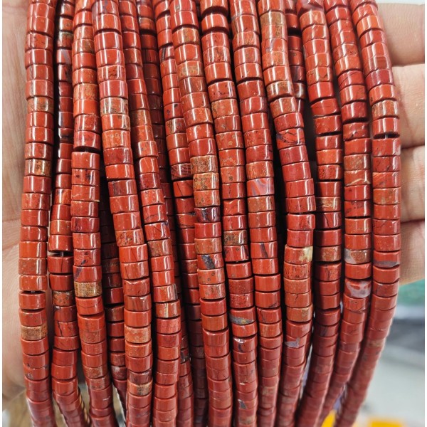 No_2336_Natural Red Jasper Disc (heishi) Spacer Beads_6*3mm_(Sold Per Strand)