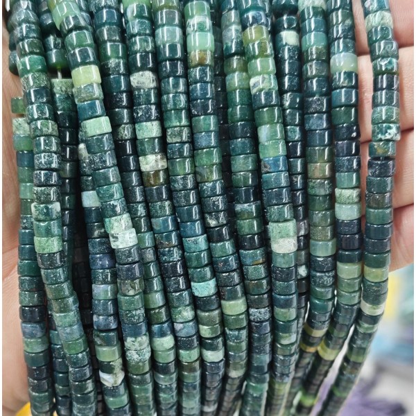 No_2337_Natural Moss Agate Disc (heishi) Spacer Beads_6*3mm_(Sold Per Strand)