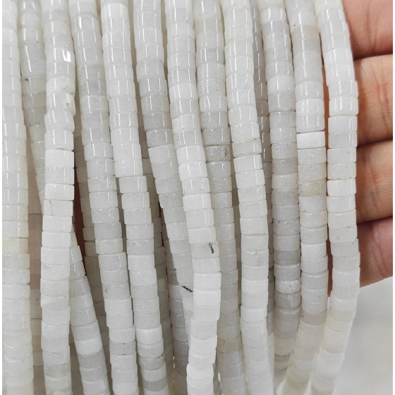 No_2339_Natural White Jade Disc (heishi) Spacer Beads_6*3mm_(Sold Per Strand)