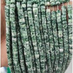 No_2341_Natural Green Dot Stone Disc (heishi) Spacer Beads_6*3mm_(Sold Per Strand)