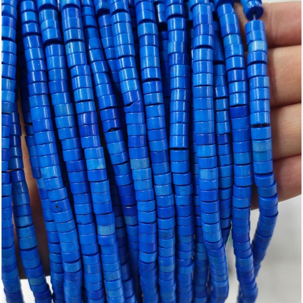 No_2347_Synthetic Dark Blue Stone Disc (heishi) Spacer Beads_6*3mm_(Sold Per Strand)