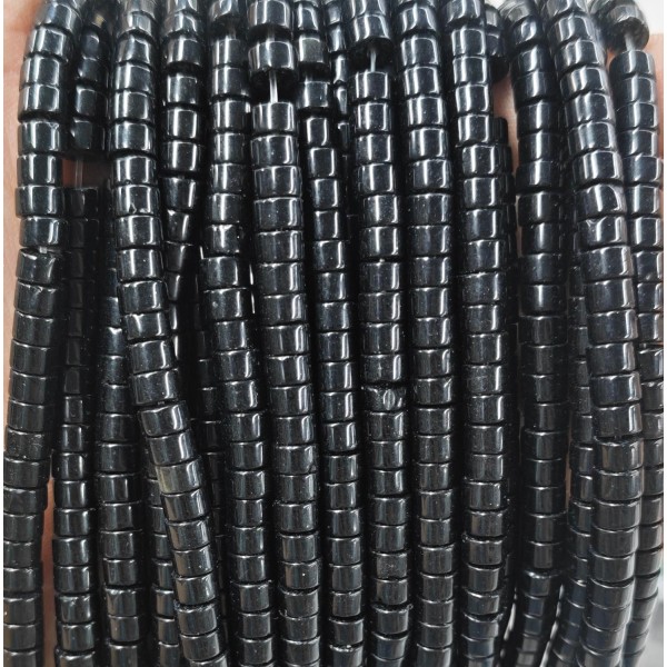 No_2355_Natural Black Agate Disc (heishi) Spacer Beads_6*3mm_(Sold Per Strand)