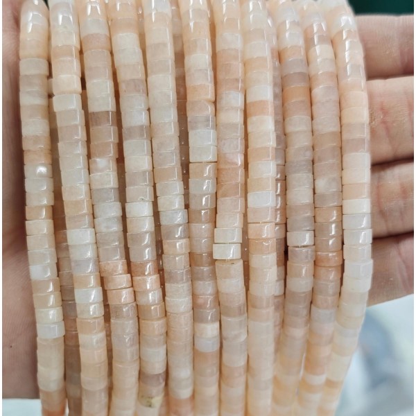 No_2358_Natural Ice (translucent Grade) Pink Aventurine Disc (heishi) Spacer Beads_6*3mm_(Sold Per Strand)