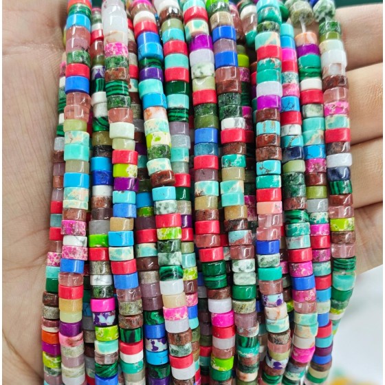 No_2360_Mixed Color Stone Disc (heishi) Spacer Beads_6*3mm_(Sold Per Strand)