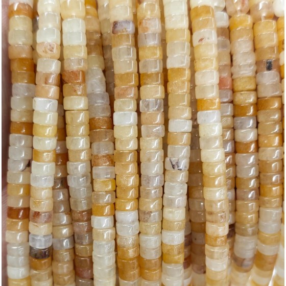 No_2362_Yellow Jade Disc (heishi) Spacer Beads_6*3mm_(Sold Per Strand)