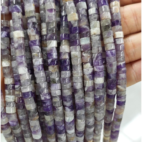 No_2384_Natural Amethyst Disc (heishi) Spacer Beads_6*3mm_(Sold Per Strand)