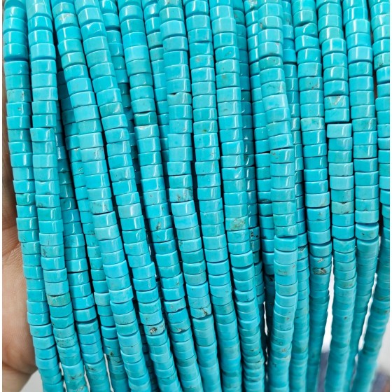 No_2391_Enhanced Blue Turquoise Disc (heishi) Spacer Beads_6*3mm_(Sold Per Strand)
