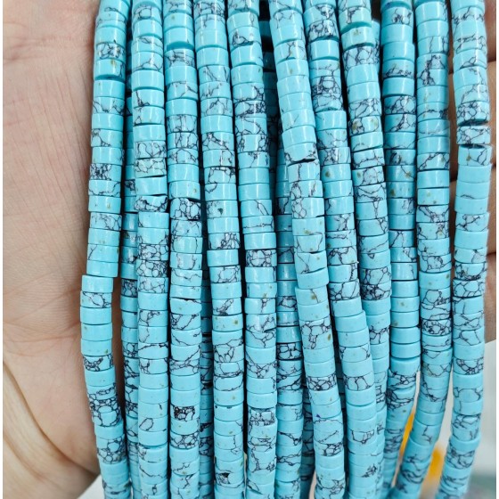 No_2399_Synthetic Light Green Turquoise Disc (heishi) Spacer Beads_6*3mm_(Sold Per Strand)