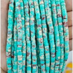 No_2403_Synthetic Green Serpentine Stone Disc (heishi) Spacer Beads_6*3mm_(Sold Per Strand)