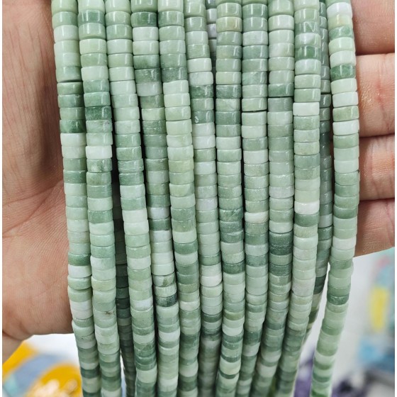 No_2406_Natural Lushan Jade Disc (heishi) Spacer Beads_6*3mm_(Sold Per Strand)