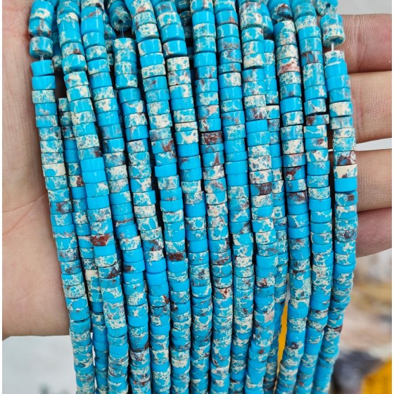 No_2407_Synthetic Blue Imperial Jasper Disc (heishi) Spacer Beads_6*3mm_(Sold Per Strand)