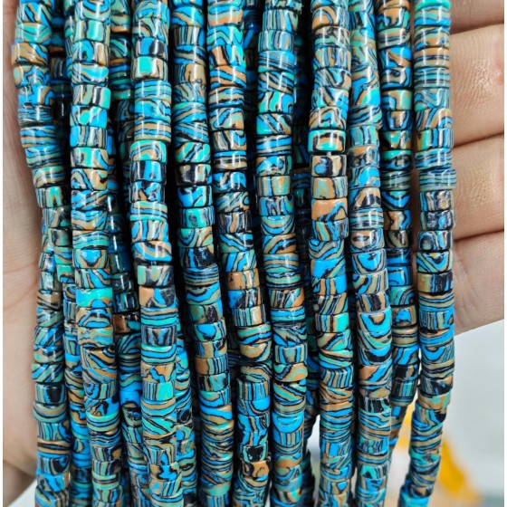 No_2408_Synthetic Blue Malachite Disc (heishi) Spacer Beads_6*3mm_(Sold Per Strand)