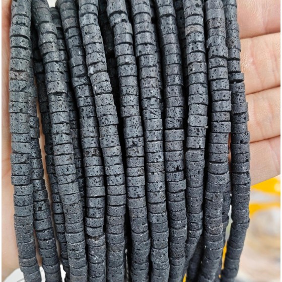 No_2413_Natural Volcanic Stone Disc (heishi) Spacer Beads_6*3mm_(Sold Per Strand)