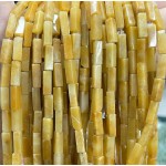 No_2431_Natural Old Yellow Jade Rectangle Beads_4*13mm_(Sold Per Strand)