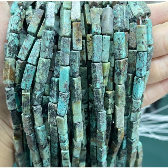No_2452_Natural African Turquoise Rectangle_4*13mm_(Sold Per Strand)
