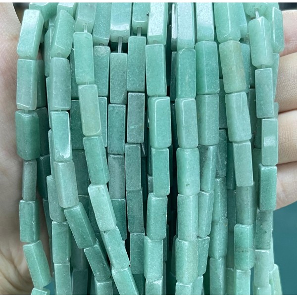 No_2463_Natural Green Aventurine Rectangle_4*13mm_(Sold Per Strand)