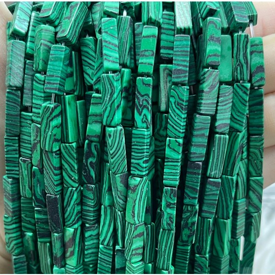 No_2464_Synthetic Malachite Rectangle_4*13mm_(Sold Per Strand)