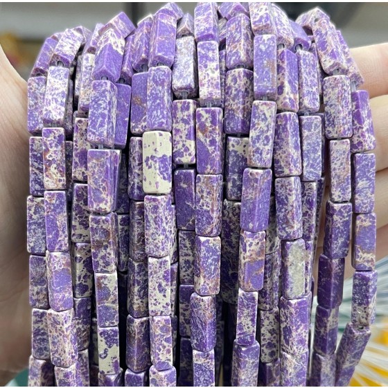 No_2466_Synthetic Light Purple Imperial Jasper Rectangle_4*13mm_(Sold Per Strand)