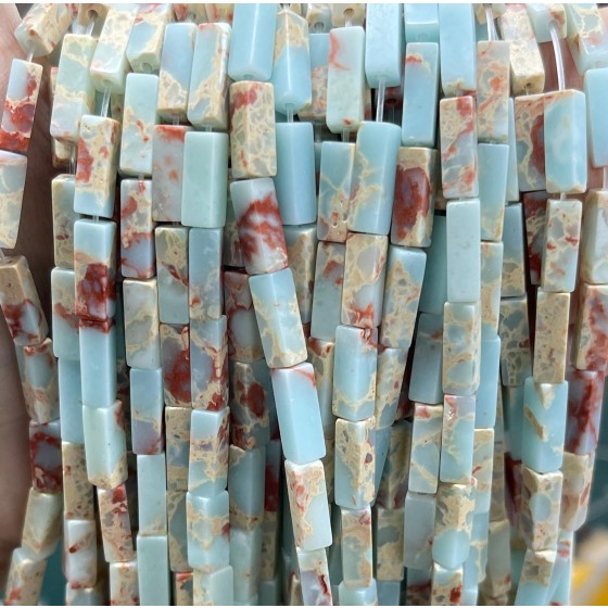 No_2469_Synthetic Shoushan Stone Rectangle_4*13mm_(Sold Per Strand)